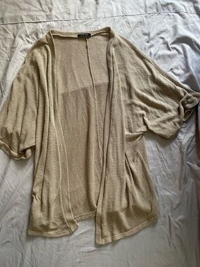 Papermoon Beige Open-Front Knit Cardigan